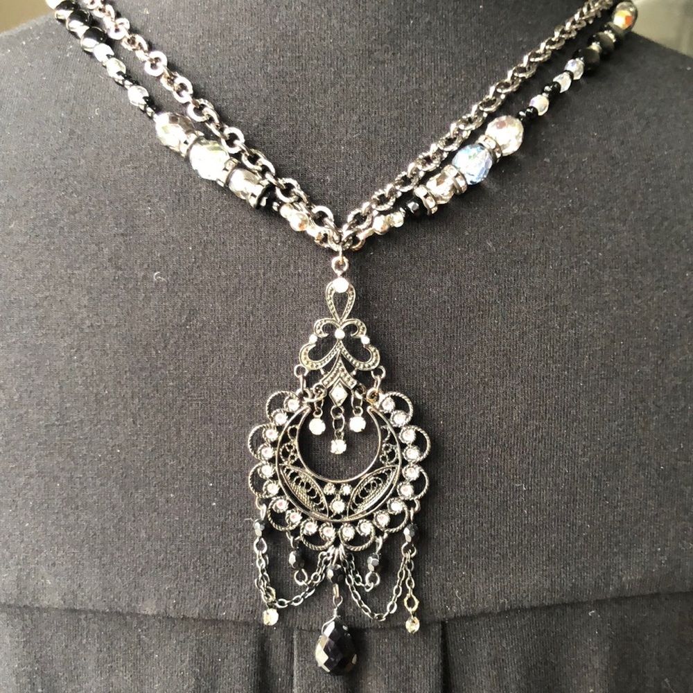 Handcrafted vintage double stranded pendant Amazing sparkle & movement-stunning - Picture 11 of 12